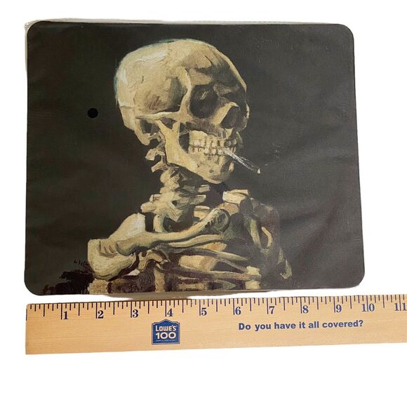 Van Gogh Smoking Skeleton Desk Set Mouse Pad Coaster Magnetic Bottle Opener NEW - Picture 8 of 9